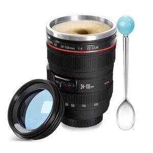 Camera Lens Coffee Mug, Fun Photo Stainless Steel Lens Mug